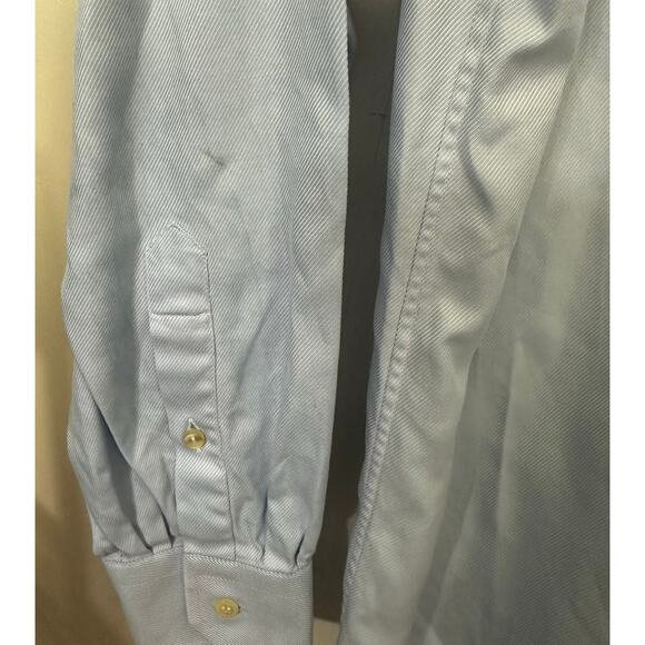 ETON Button Up Shirt Mens Size 43 / 17 Solid Blue Long Sleeve Work 100% Cotton - Picture 5 of 7